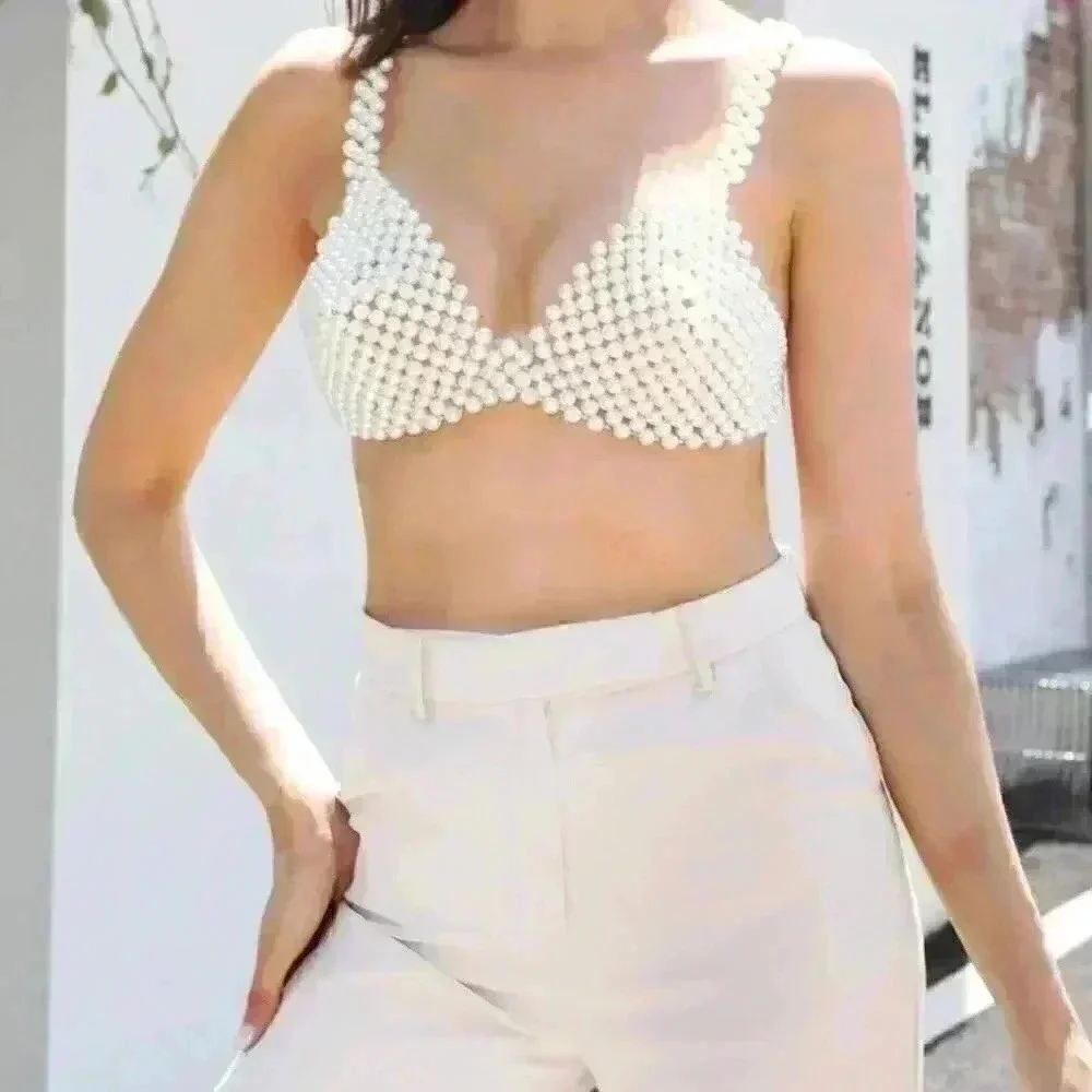 Contemporary Faux Pearl Beaded Body Chain - Picture 4 of 5